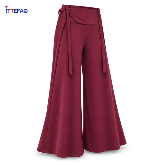 Women’s High-Waisted Wide-Leg Trousers with Tie Waist