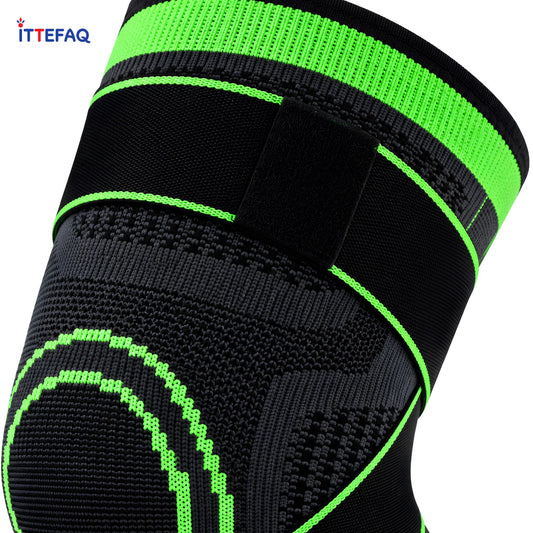 Adjustable Knee Support Sleeve with Wrap Straps for Gym & Sports – Single Piece