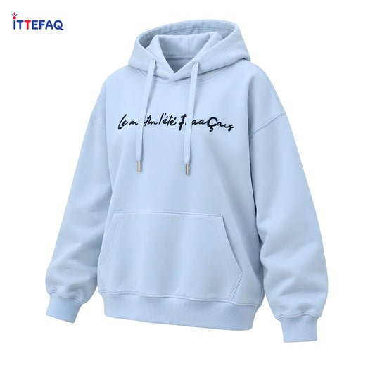 Women’s Relaxed Fit Pullover Hoodie with Script Detail & Kangaroo Pocket