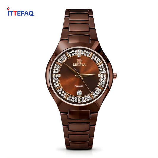 MSETA Crystal Bezel Stainless Steel Watch