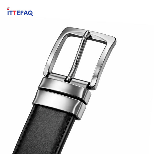 2-in-1 Crocodile-Embossed Pure Leather Rotatable Belt for Men