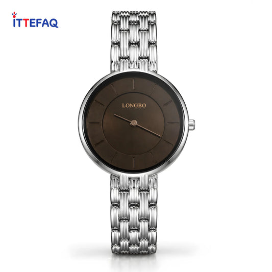 LONGBO Stainless Steel Watch with Brown Dial