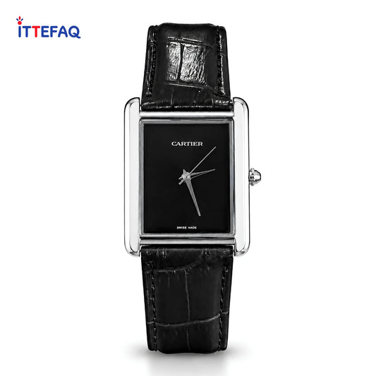 CARTIER Tank Old Money Plain Dial Leather Strap Watch