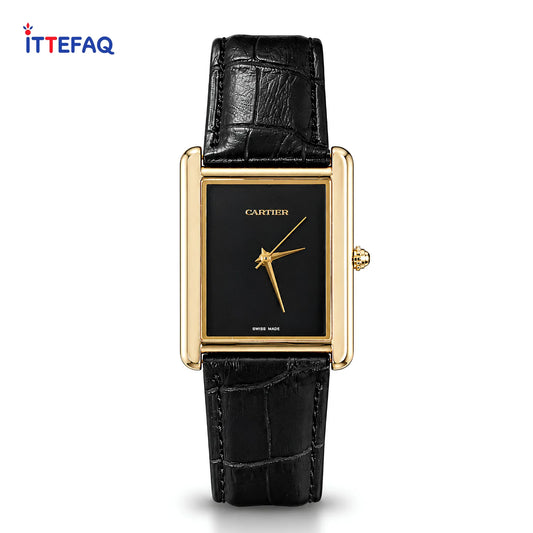 CARTIER Tank Old Money Plain Dial Leather Strap Watch