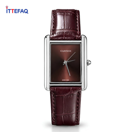 CARTIER Tank Old Money Plain Dial Leather Strap Watch