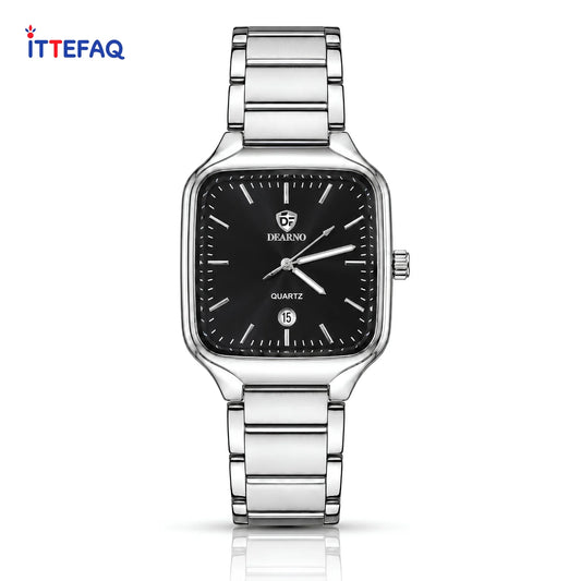 DEARNO Dual-Tone Dial Silver Stainless Steel Bracelet Watch