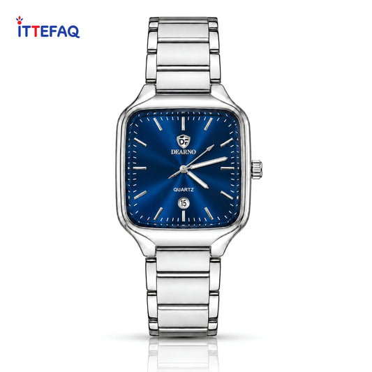 DEARNO Dual-Tone Dial Silver Stainless Steel Bracelet Watch