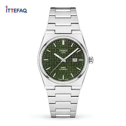 TISSOT PRX Textured Dial Silver Stainless Steel Watch