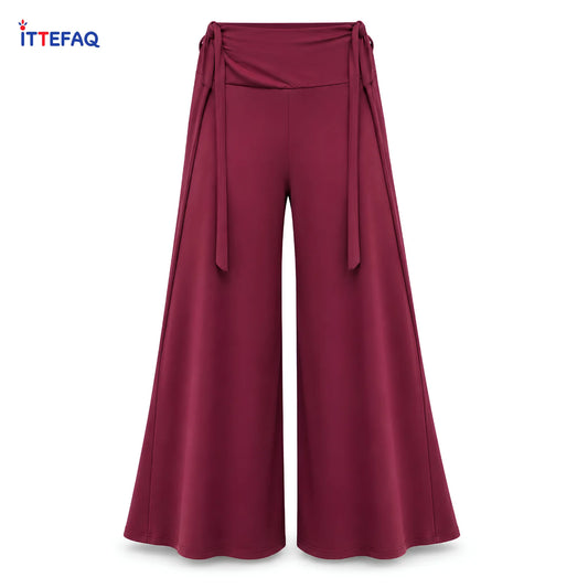 Women’s High-Waisted Wide-Leg Trousers with Tie Waist