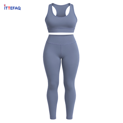 Women's 2-Piece High-Waisted Yoga Leggings & Racerback Sports Bra Set