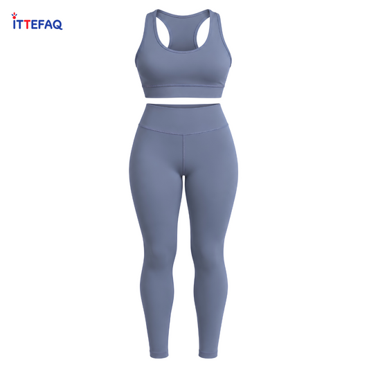 Women's 2-Piece High-Waisted Yoga Leggings & Racerback Sports Bra Set