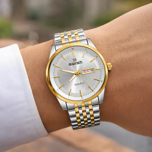 SWISH Two-Tone Stainless Steel Day-Date Watch