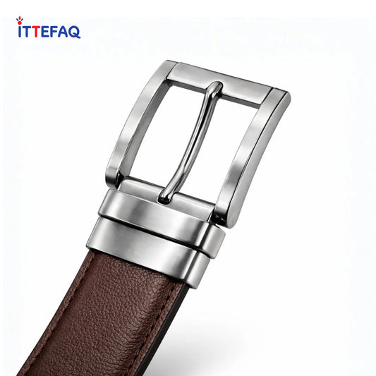 2-in-1 Pure Leather Rotatable Belt for Men