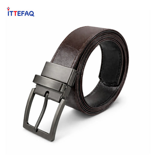 2-in-1 Rexin Leather Rotatable Belt for Men