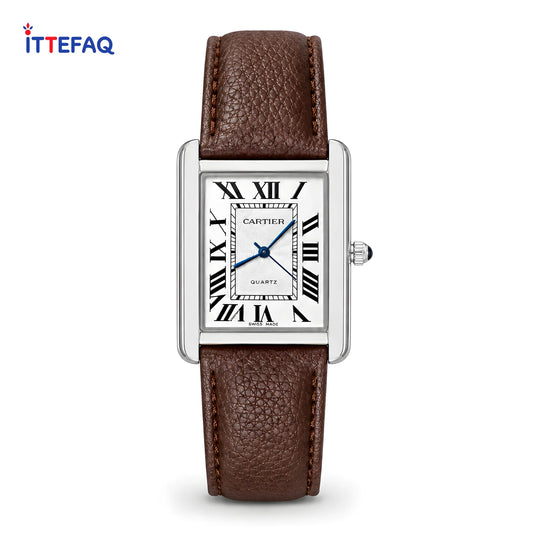 CARTIER Tank Old Money Watch with Leather Strap