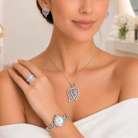 Premium Ladies Watch & Jewelry Gift Set