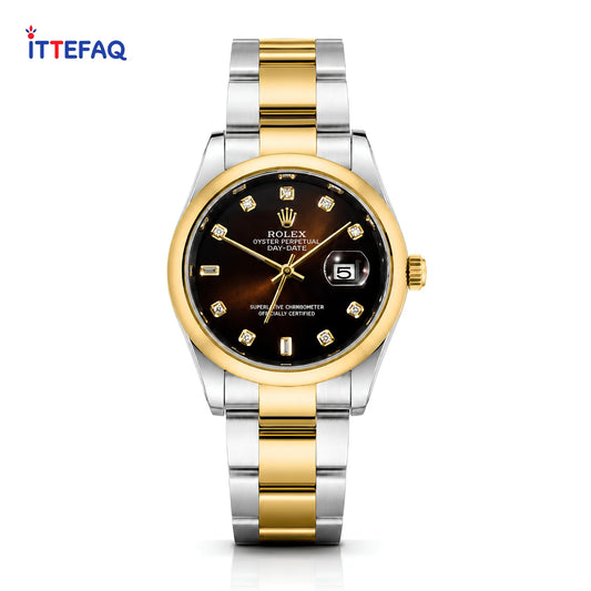 ROLEX Two-Tone Diamond Dial Gold & Silver Stainless Steel Watch