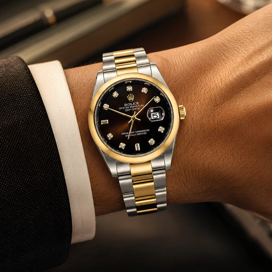 ROLEX Two-Tone Diamond Dial Gold & Silver Stainless Steel Watch
