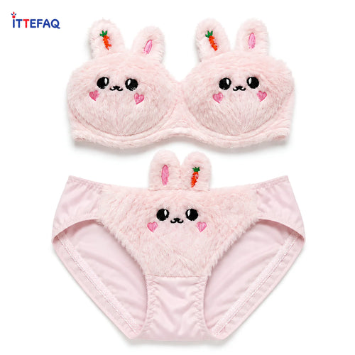 Fluffy Bunny Two-Piece Night Set – Pink