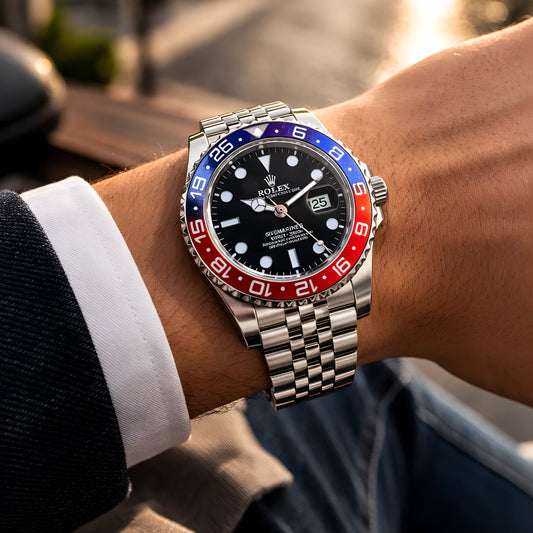 ROLEX Submariner GMT Pepsi Bezel Stainless Steel Watch